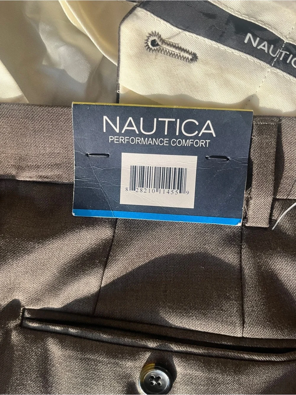 NWT Nautica Dress Pant Performance Mast 100% Wool Flat Front Olive 🫒 Green Sz 44